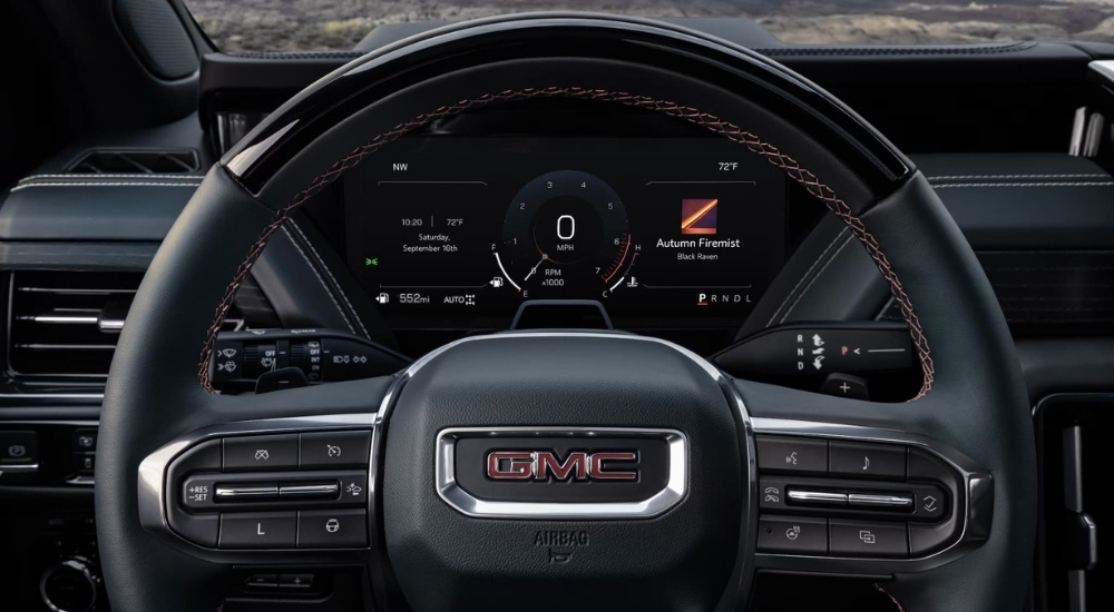 Digital gauge cluster in a 2025 GMC Yukon.