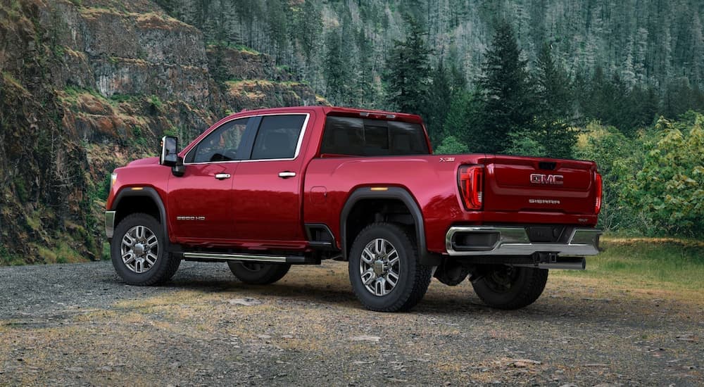 Red 2020 GMC Sierra 2500 HD parked off-road
