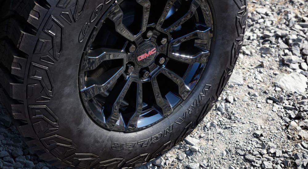 Black wheel on a 2024 GMC Sierra 1500 AT4X