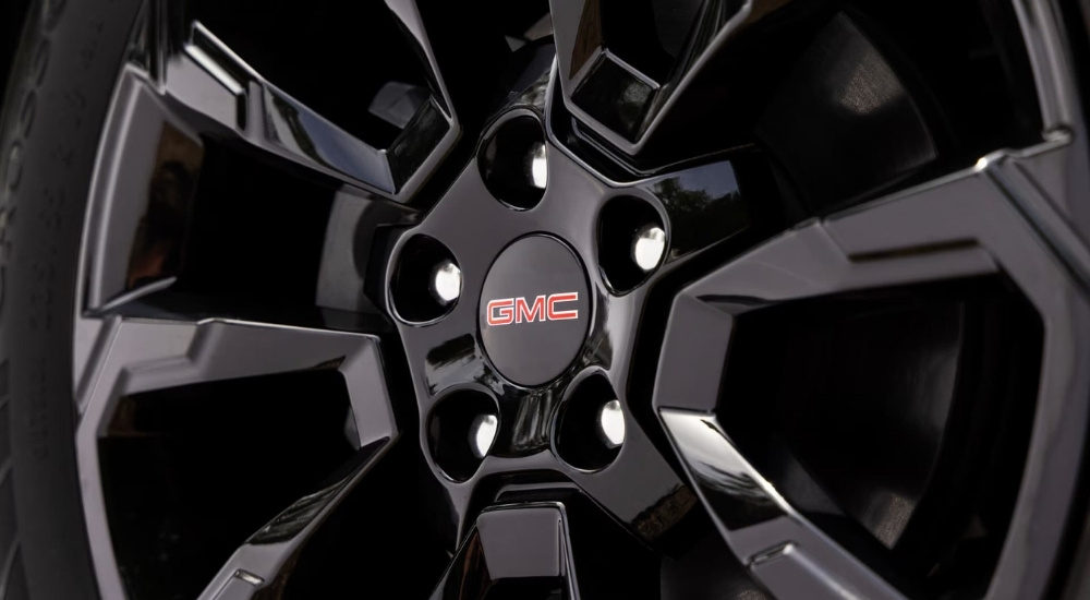Black rim on a 2025 GMC Terrain Elevation for sale in Corinth.
