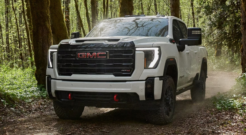White 2026 GMC Sierra 2500 HD AT4 off-roading