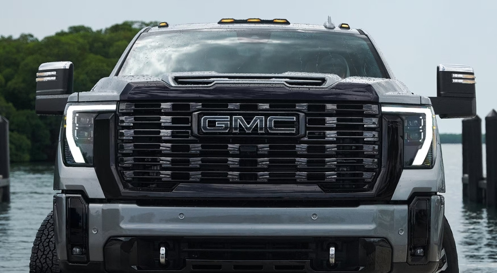 Front of a grey 2026 GMC Sierra 2500 HD