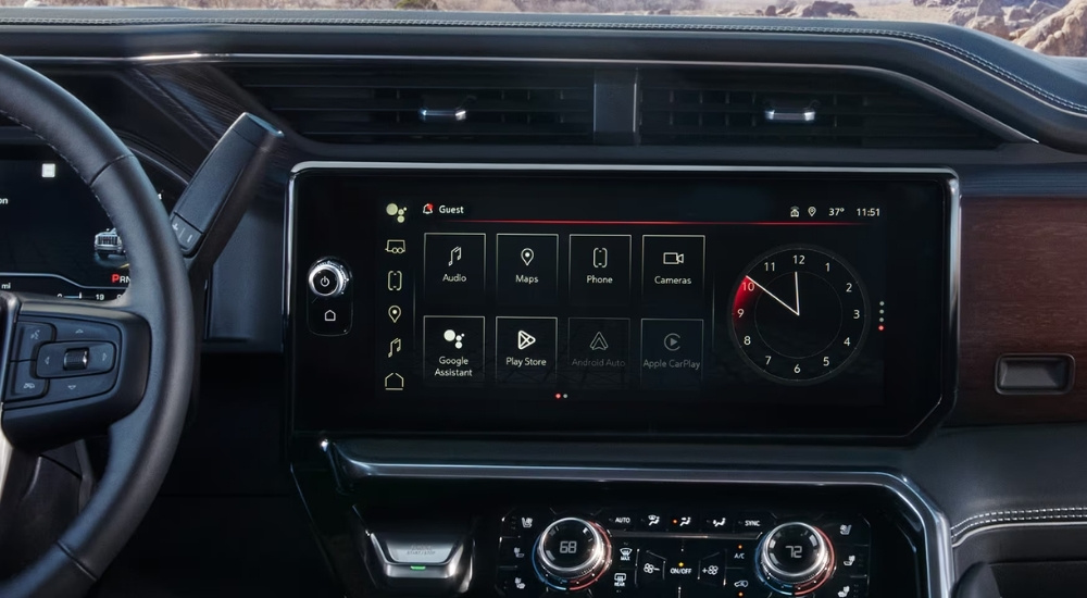 Infotainment screen in a 2026 GMC Sierra 2500 HD