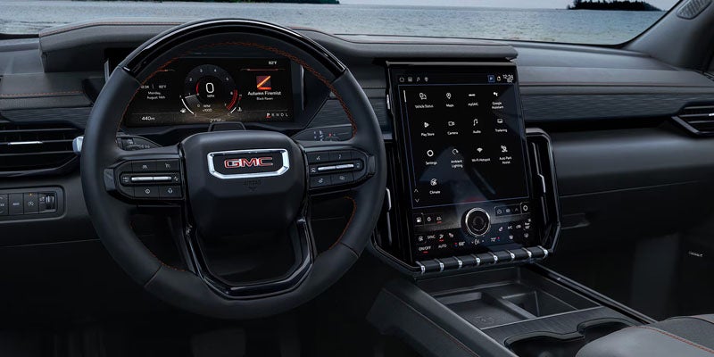Dashboard view in GMC Acadia showcasing the technology