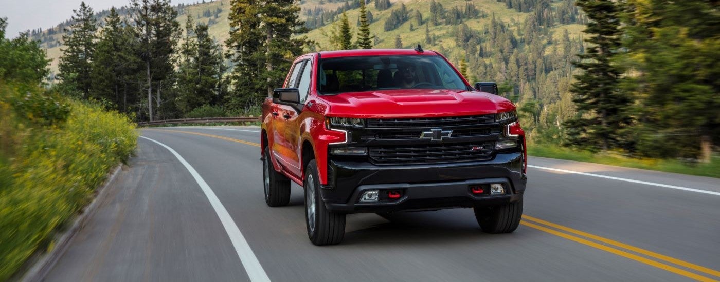 A red 2020 Chevy Silverado 1500 TrailBoss Z71 is shown after leaving a Chevy dealer near you.