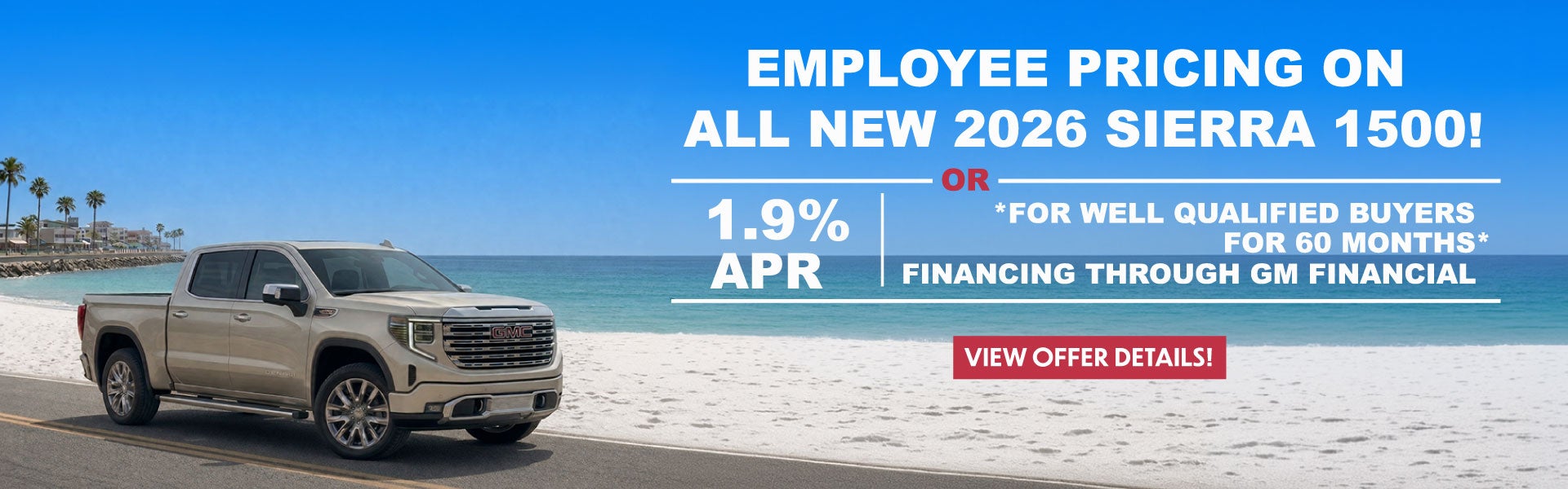 Employee Pricing on all new 2026 Sierra 1500