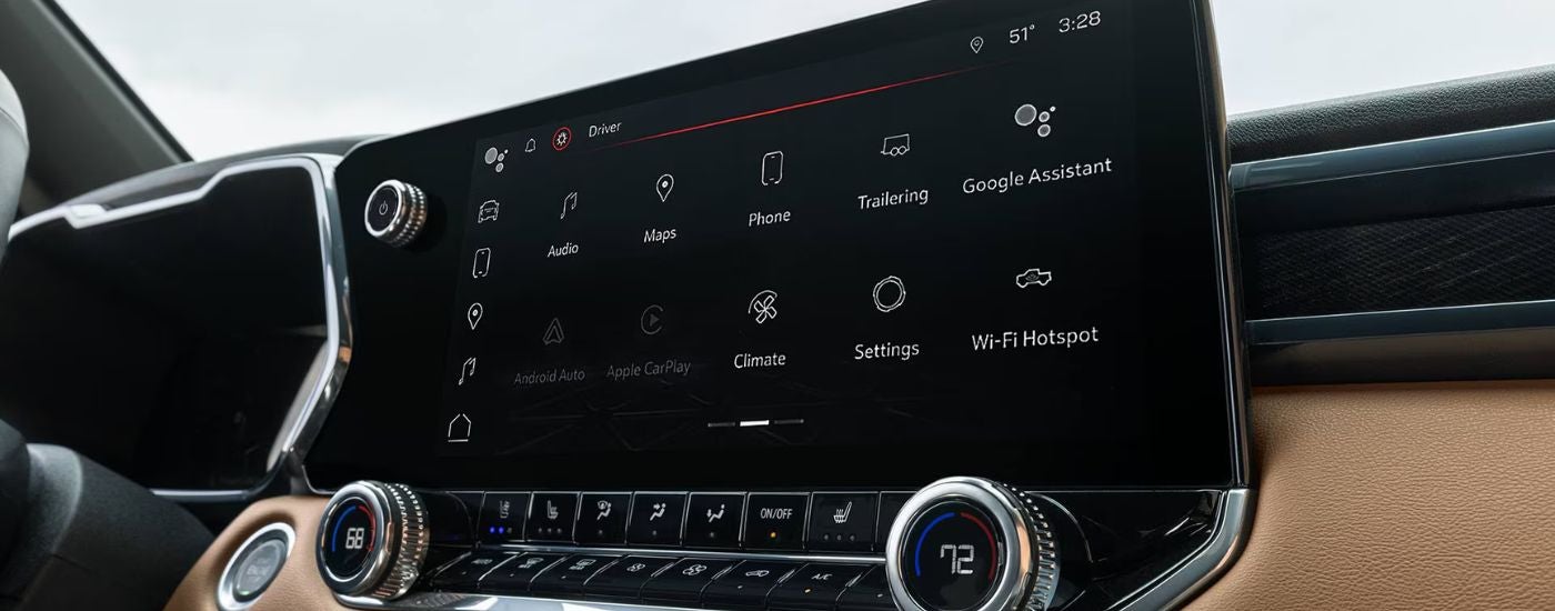 The infotainment screen on a 2026 GMC Canyon.