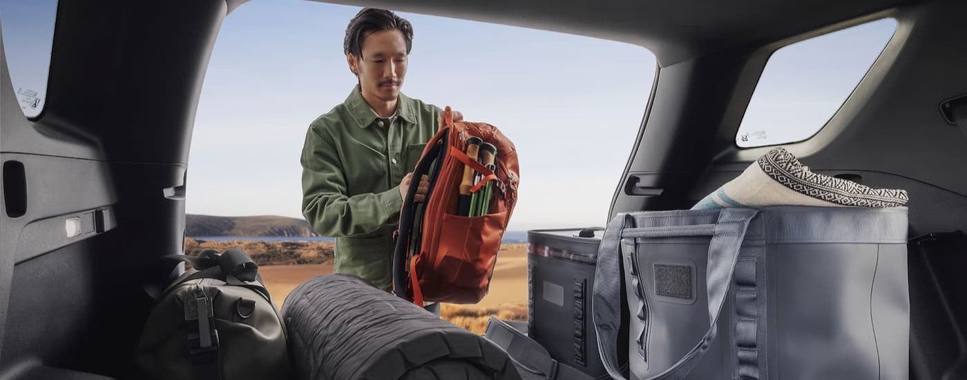 The rear cargo area in a 2026 GMC Terrain.