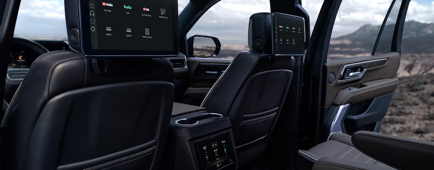 Rear seating entertainment screens in a 2025 GMC Yukon