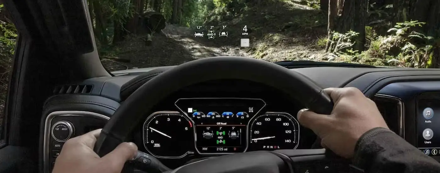 Heads up display in a 2023 GMC Sierra 2500 HD